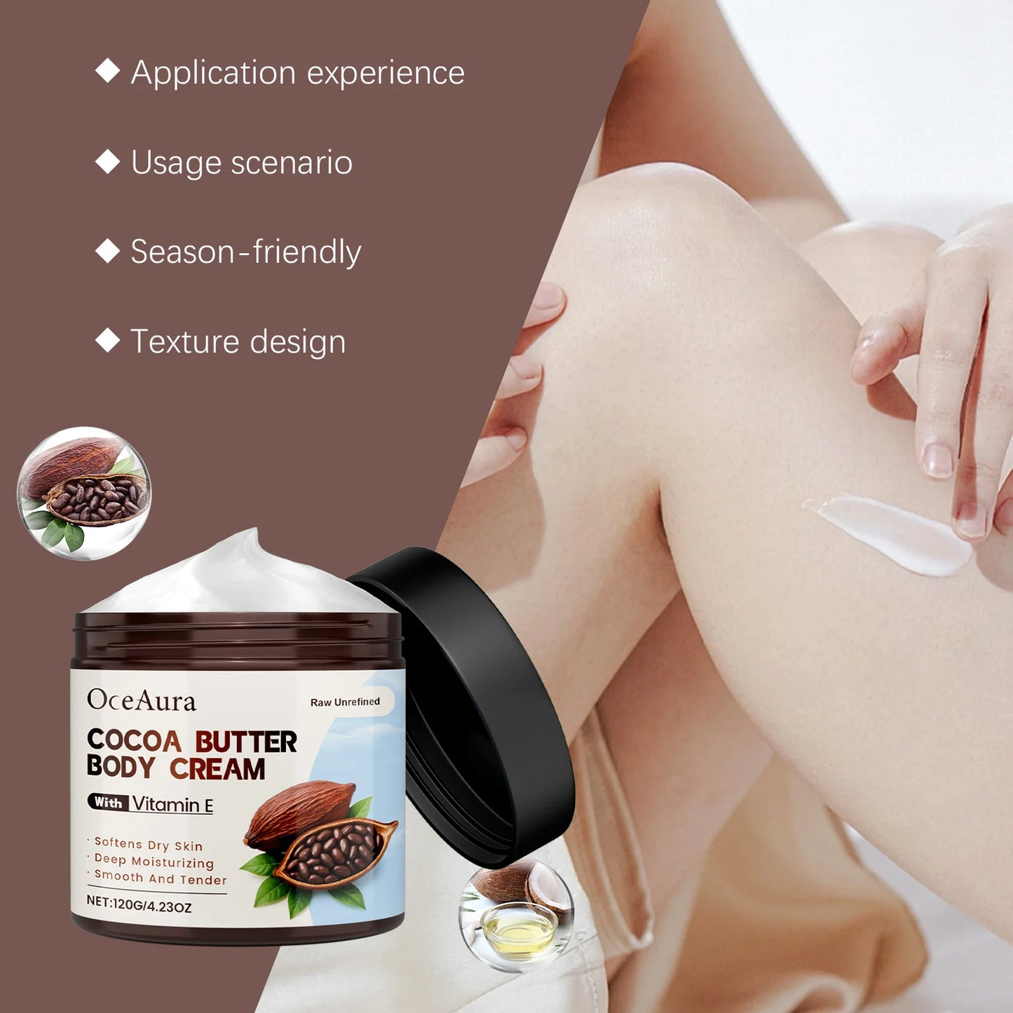 OceAura Moisturizing Cocoa Butter Lotion – Gentle Care for Dry Skin