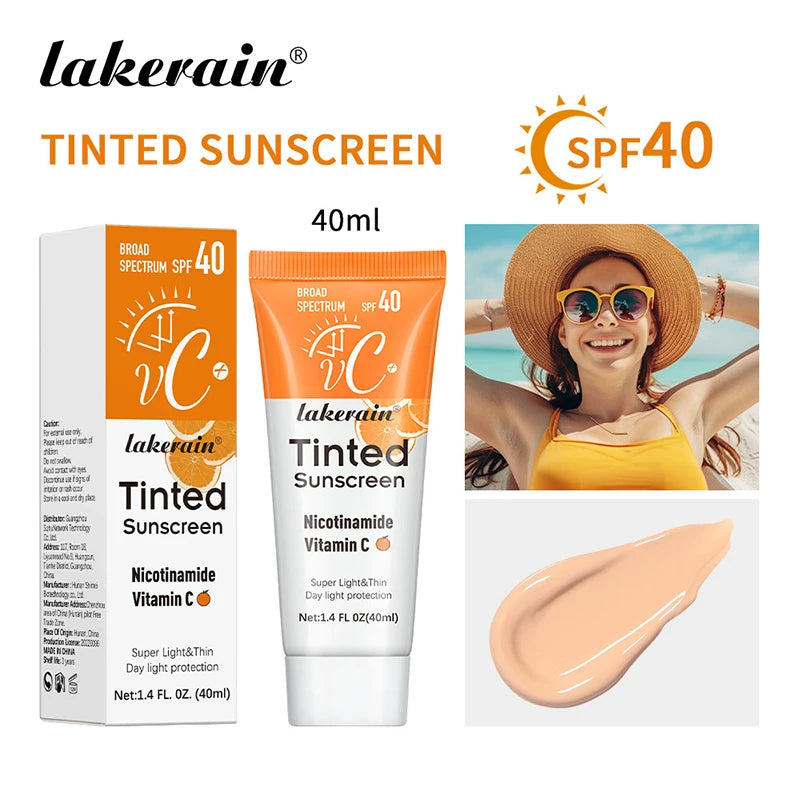 Vitamin C Tinted Mineral Sunscreen SPF 40 for Glowing Skin