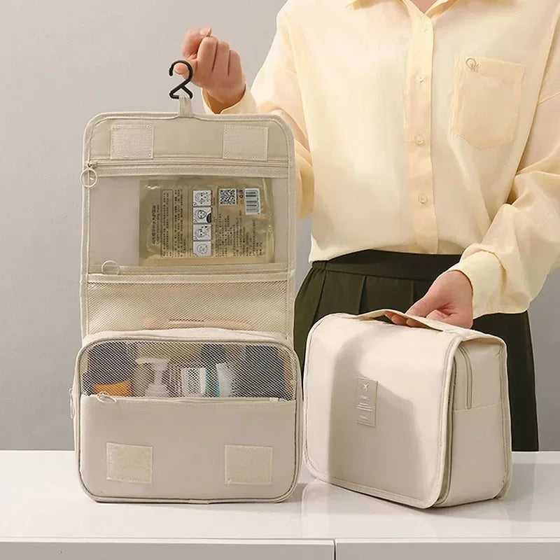 Travel Makeup Bag with Hooks – Waterproof, Lightweight & Stylish