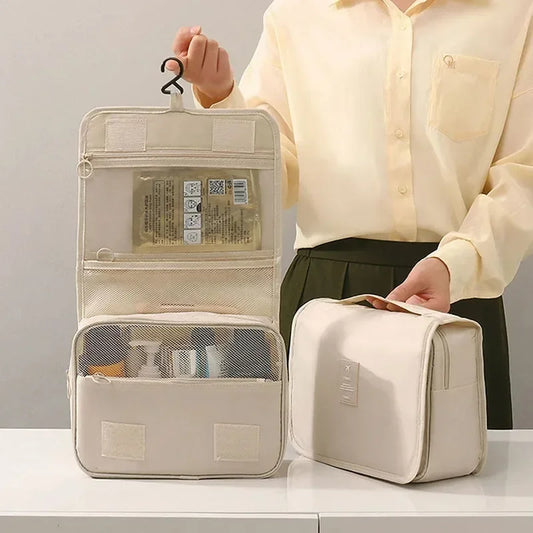 Travel Makeup Bag with Hooks – Waterproof, Lightweight & Stylish