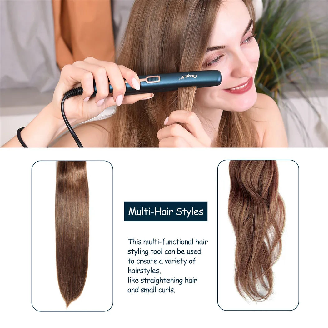 CkeyiN Mini Hair Straightener & Curler – Compact, Fast & Safe