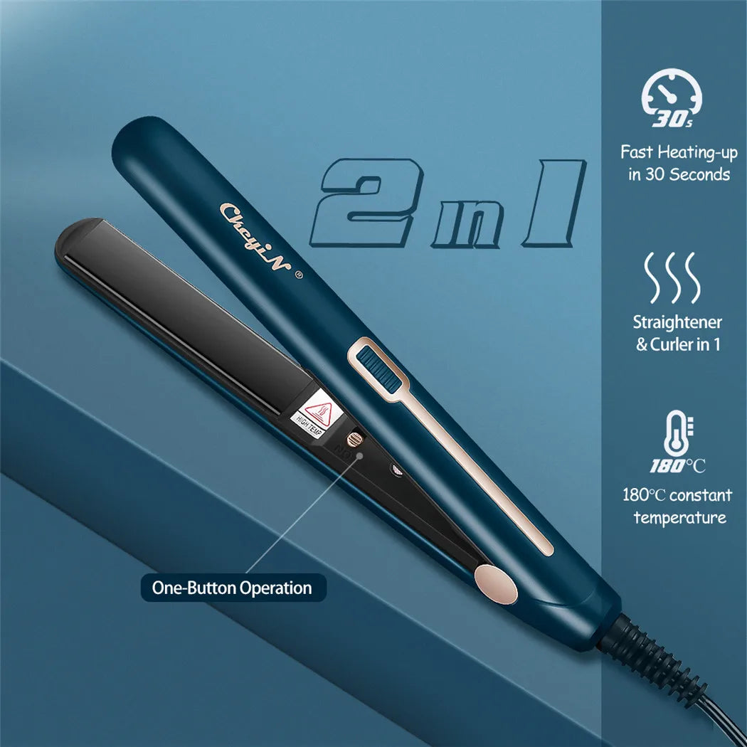 CkeyiN Mini Hair Straightener & Curler – Compact, Fast & Safe