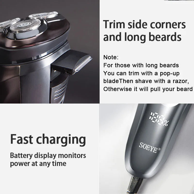 SOEYE BS002 Electric Shaver – Smart, Waterproof & Fast-Charging Razor