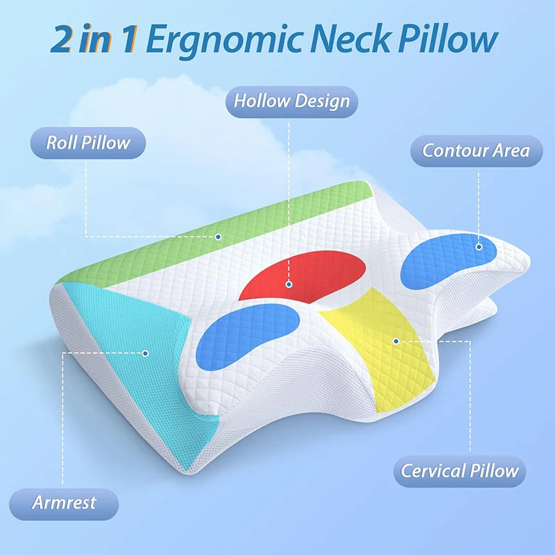 ZT02 Ergonomic Memory Foam Pillow for Neck & Snoring Relief