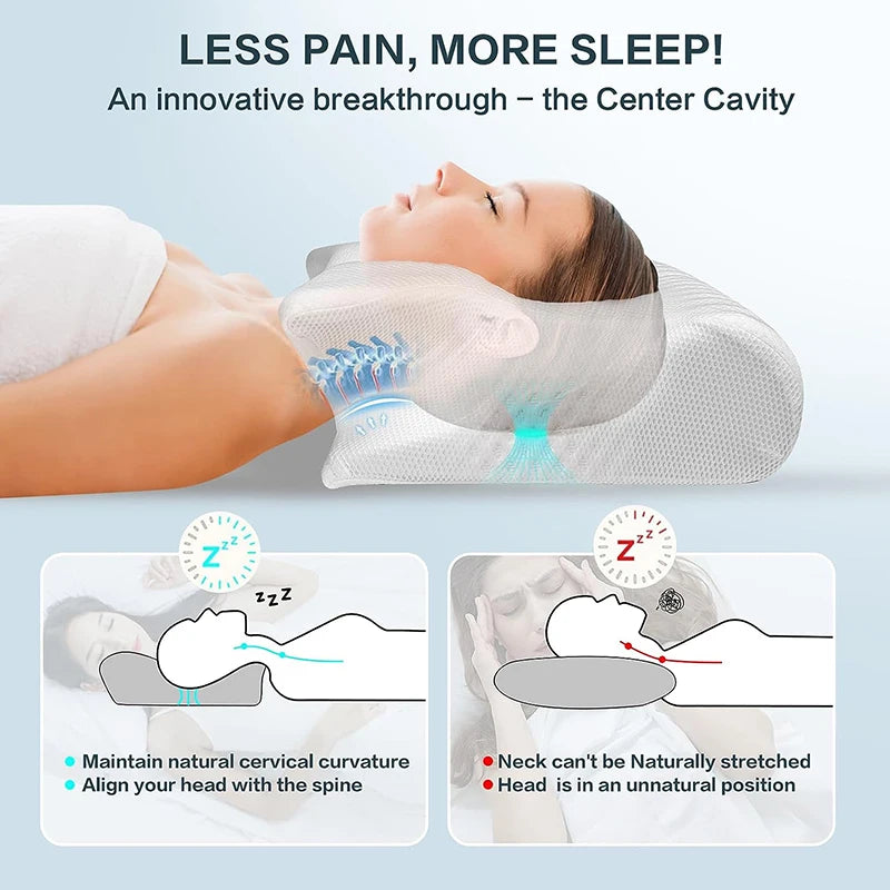 ZT02 Ergonomic Memory Foam Pillow for Neck & Snoring Relief