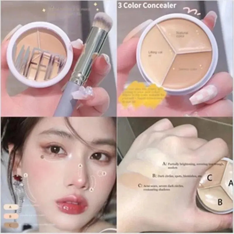 MAFFICK 3-Color Concealer – Hide Blemishes & Dark Circles Fast
