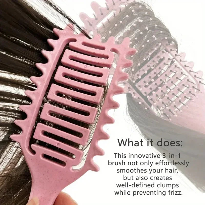 3-in-1 Curl Define Styling Brush Fast, Frizz-Free Hair Tool