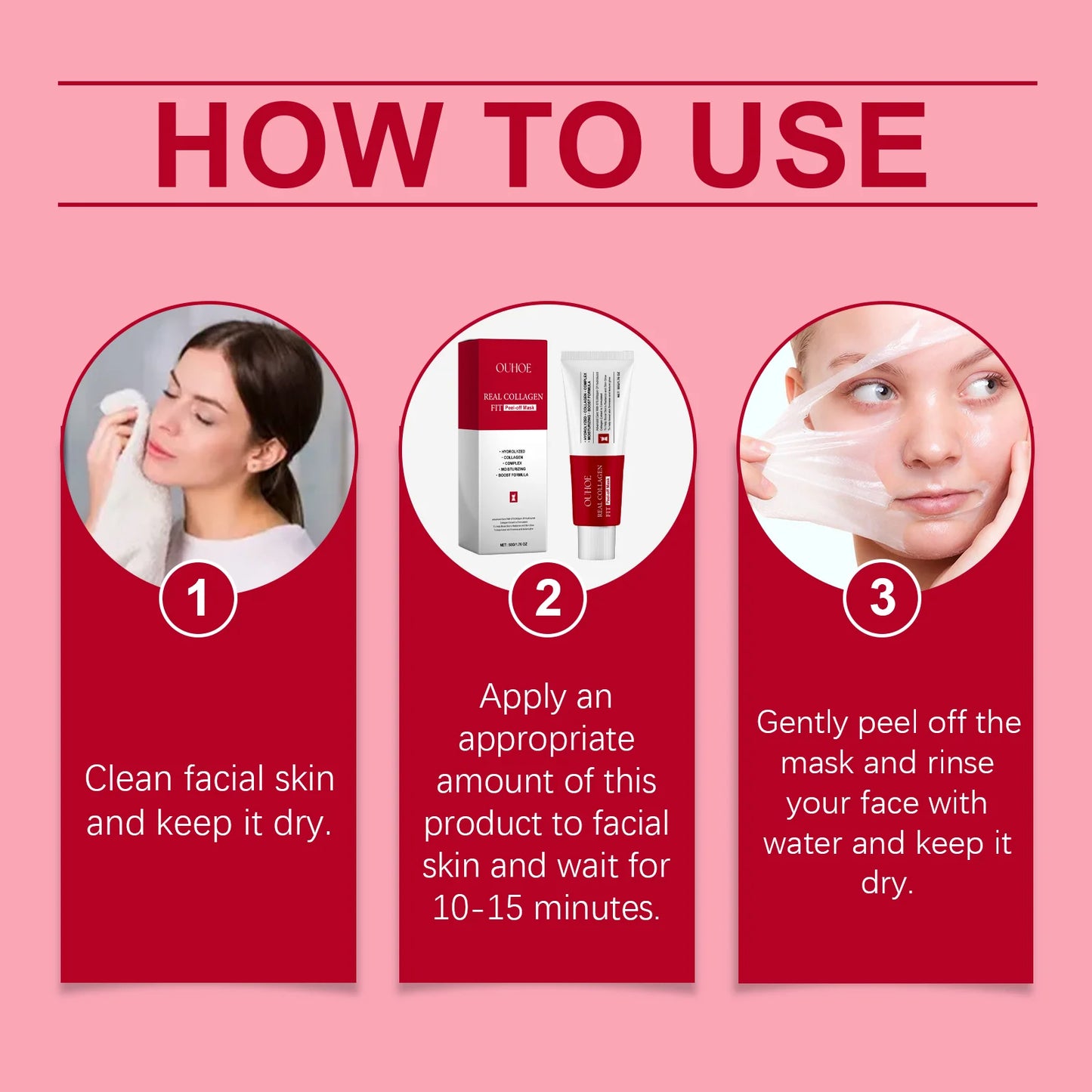 Ouhoe Collagen Peel Off Mask – Lift, Hydrate & Brighten Skin