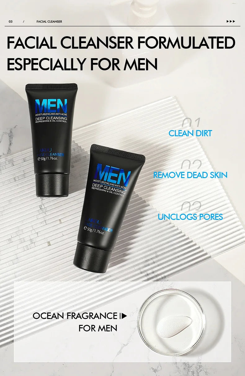 LAIKOU Men Face Wash – Moisturize, Control Oil & Remove Blackheads
