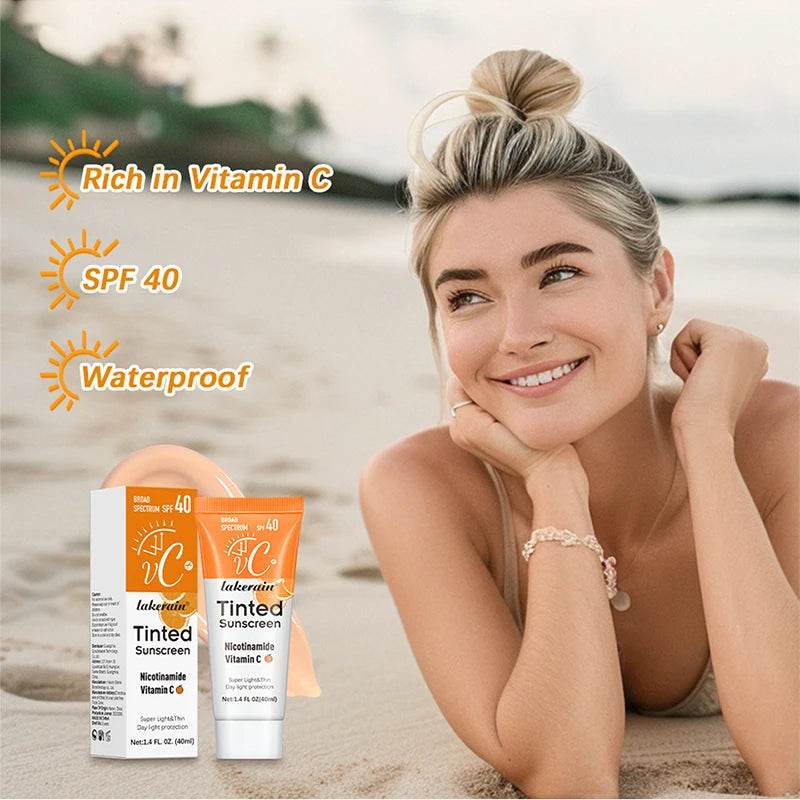 Vitamin C Tinted Mineral Sunscreen SPF 40 for Glowing Skin