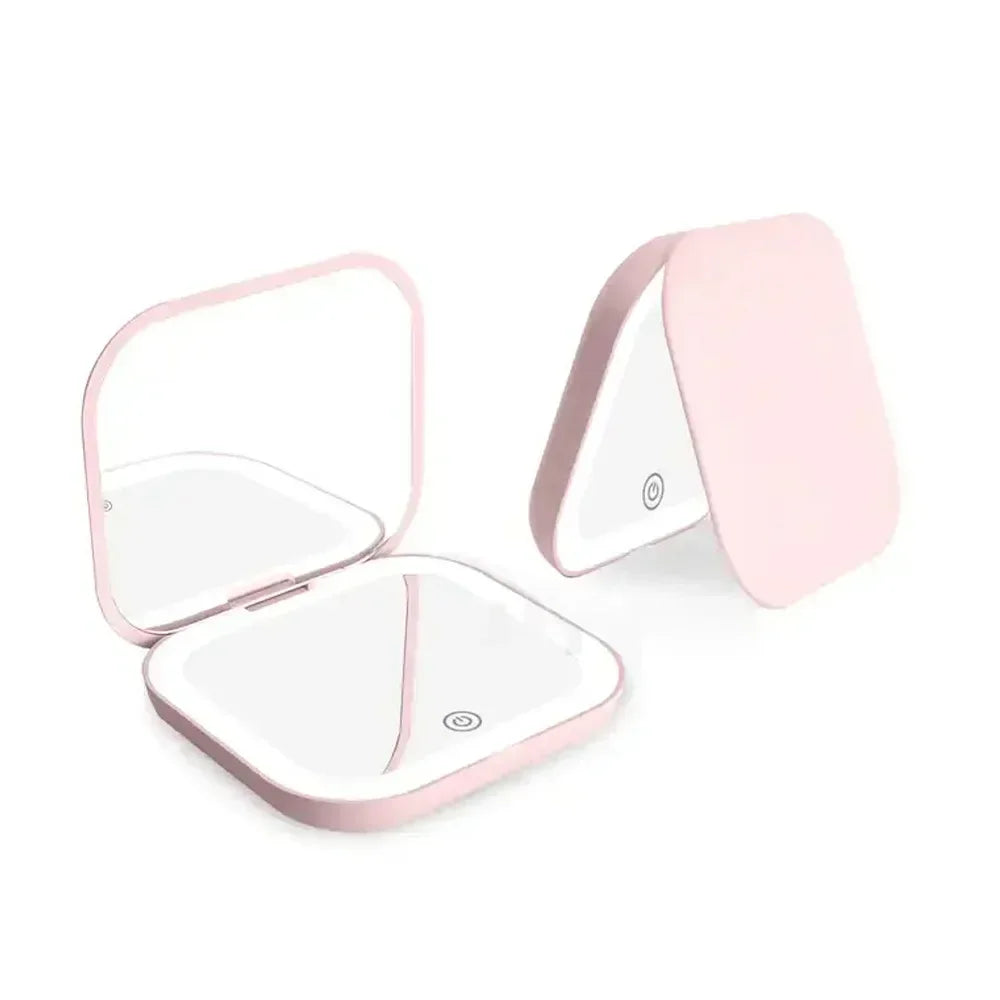 Dual-Sided Makeup Mirror with LED Light – Perfect for Travel