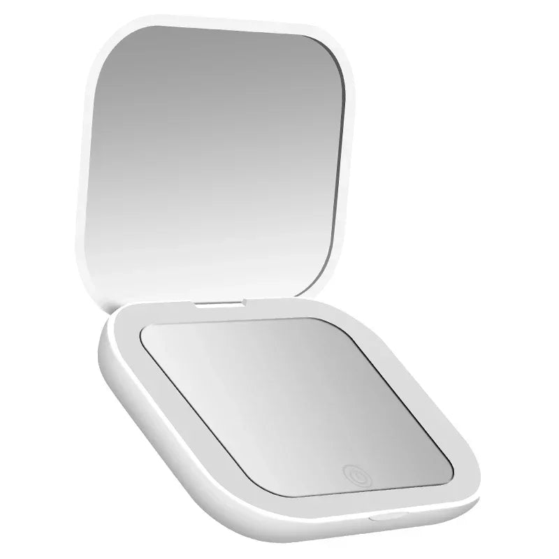 Dual-Sided Makeup Mirror with LED Light – Perfect for Travel